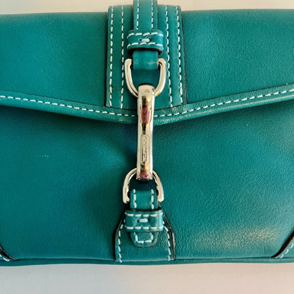 Coach Turquoise Leather Wristlet - Picture 7 of 11